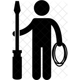 256x256 Electrician Icon Of Glyph Style