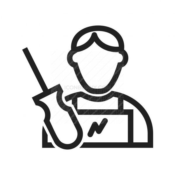 600x600 Electrician Line Icon