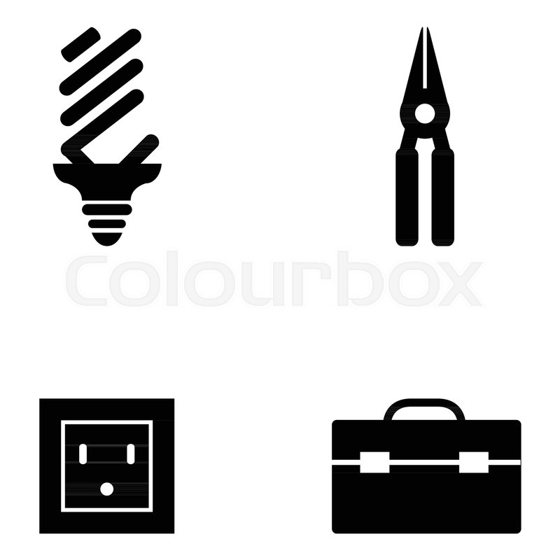 800x800 Electrician Icon Set Stock Vector Colourbox