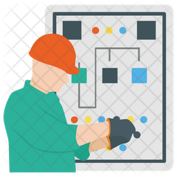 256x256 Server Electrician Icon Of Flat Style