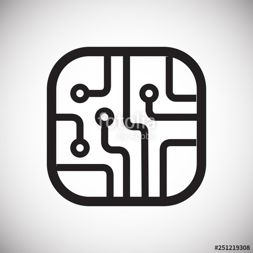 Electronic Circuit Icon On White Background For Graphic And Web 500x500 Electronic Circuit Icon On White Background For Graphic And Web