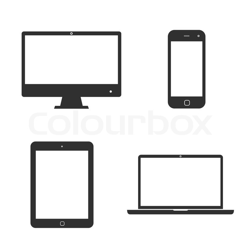 800x800 Set Of Icons Electronic Devices With Stock Vector Colourbox