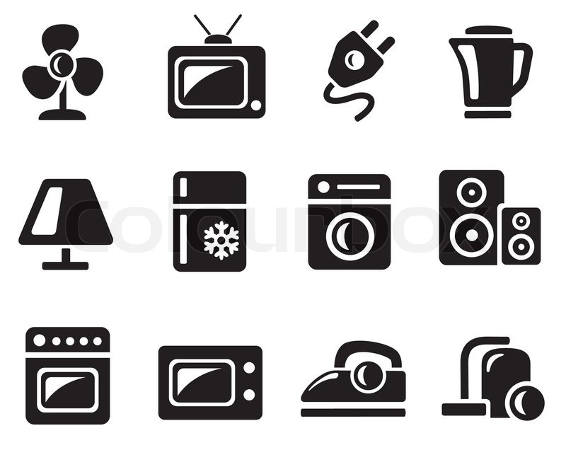 800x636 Home Electronics Icon Set Stock Vector Colourbox