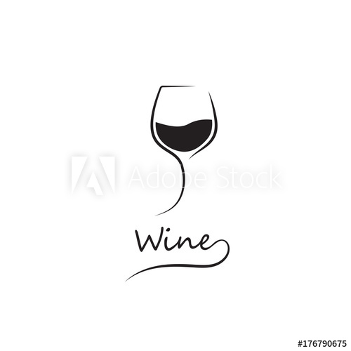 500x500 Modern Black Glass Of Wine Elegant Icon, Symbol, Logo Alcohol