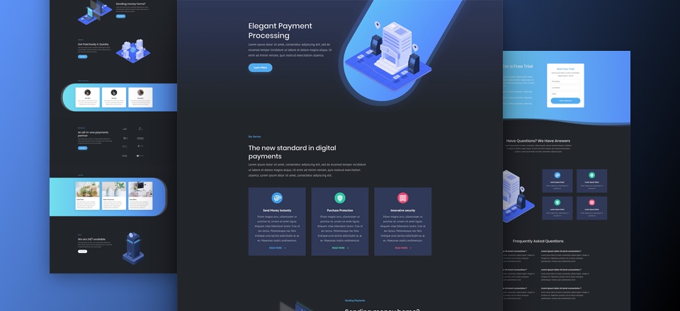 960x440 Free Divi Digital Payments Layout Pack
