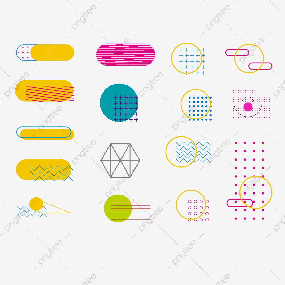 1200x1200 Modern Geometric Ornament Abstract Memphis Element Icon Colorful