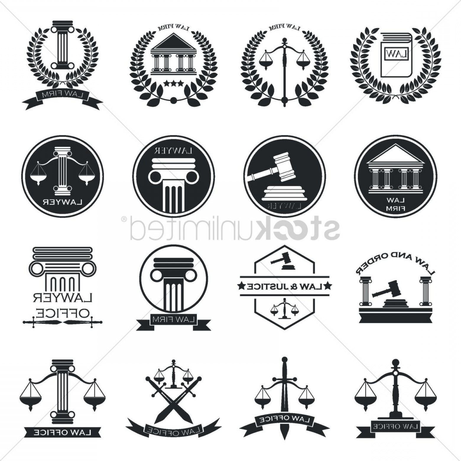 1560x1560 Set Of Law Logo Element Icons Cqrecords