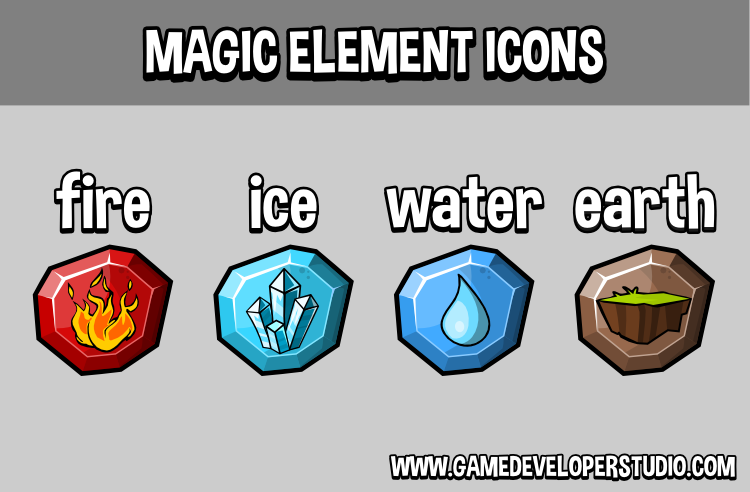750x492 Magical Element Icons