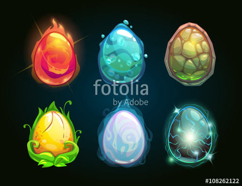 500x384 Element Icons, Dragon Eggs Set Stock Image And Royalty Free