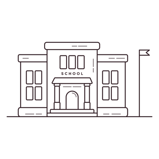 512x512 Elementary School Building Stroke Icon