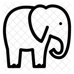 256x256 Elephant Icon Of Line Style