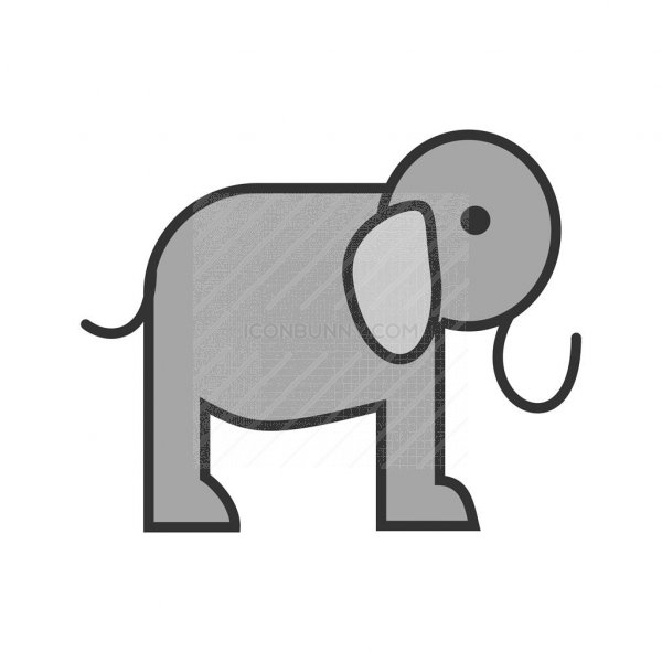 600x600 Elephant Line Filled Icon