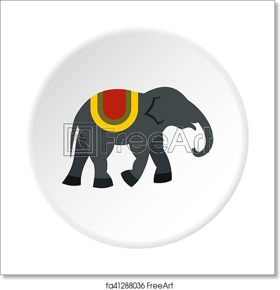 561x581 Free Art Print Of Elephant Icon, Flat Style Elephant Icon Flat
