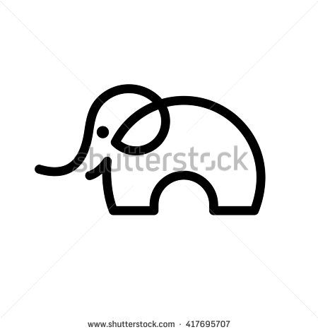 450x470 One Line Elephant Icon Tattoos Elephant Icon, Elephant