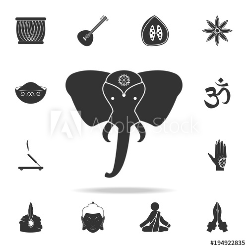500x500 Elephant Icon Detailed Set Of Indian Culture Icons Premium