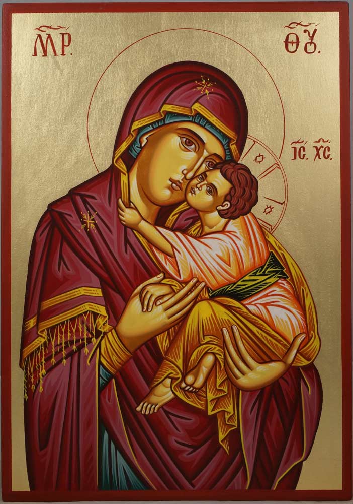 702x1000 Madonna Eleusa Hand Painted Icon