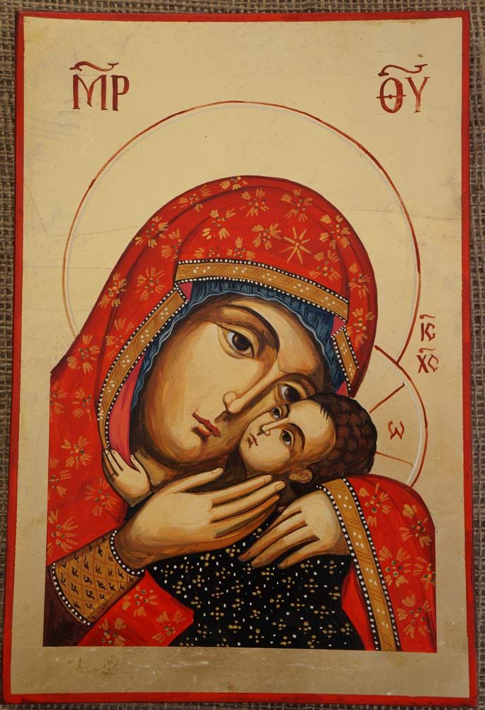 684x1000 Theotokos Eleusa Icon Board Art Icon, Byzantine Icons Y Paint Icon