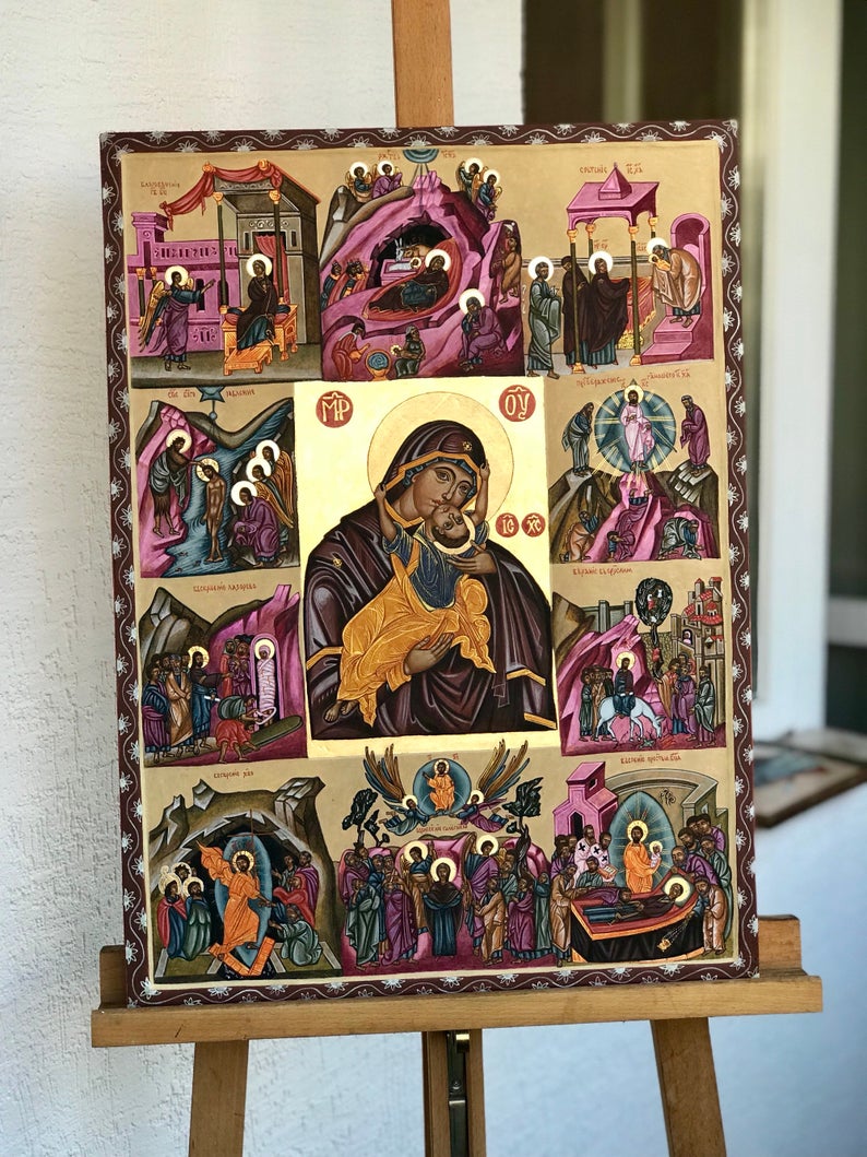 794x1059 Virgin Mary The Eleusa Icon Painting Orthodox Icon Etsy