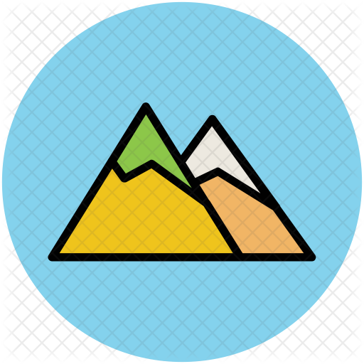 512x512 Mountains Icon Of Colored Outline Style