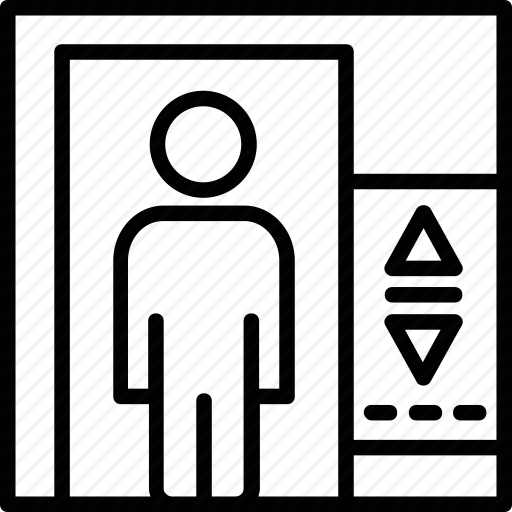 512x512 Elevator, Elevator Door, Lift, Lift Man, Modern Elevator Icon