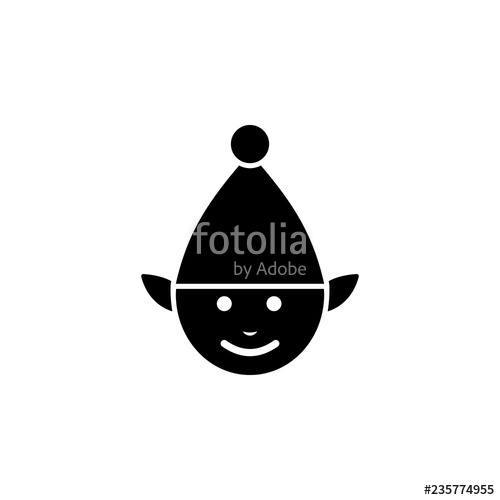 500x500 Elf Icon Simple Glyph Vector Of Christmas, New Year And Holidays