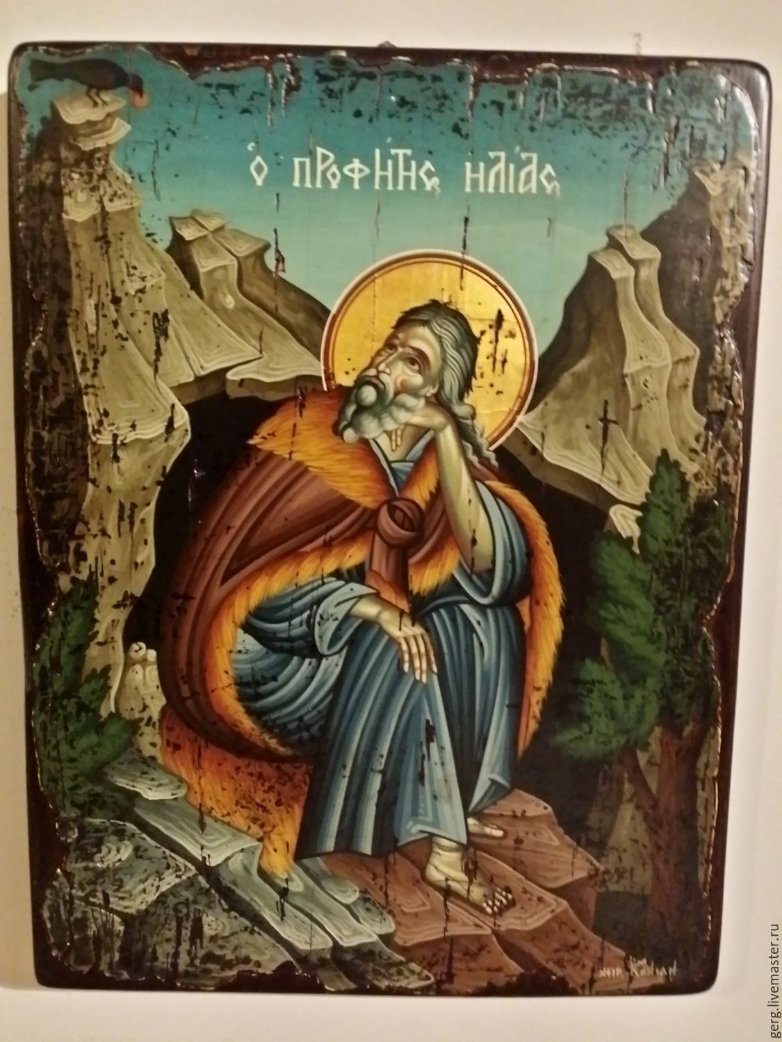 1125x1500 Saint Prophet Elias, St Elijah Orthodox Byzantine Handmade Icon