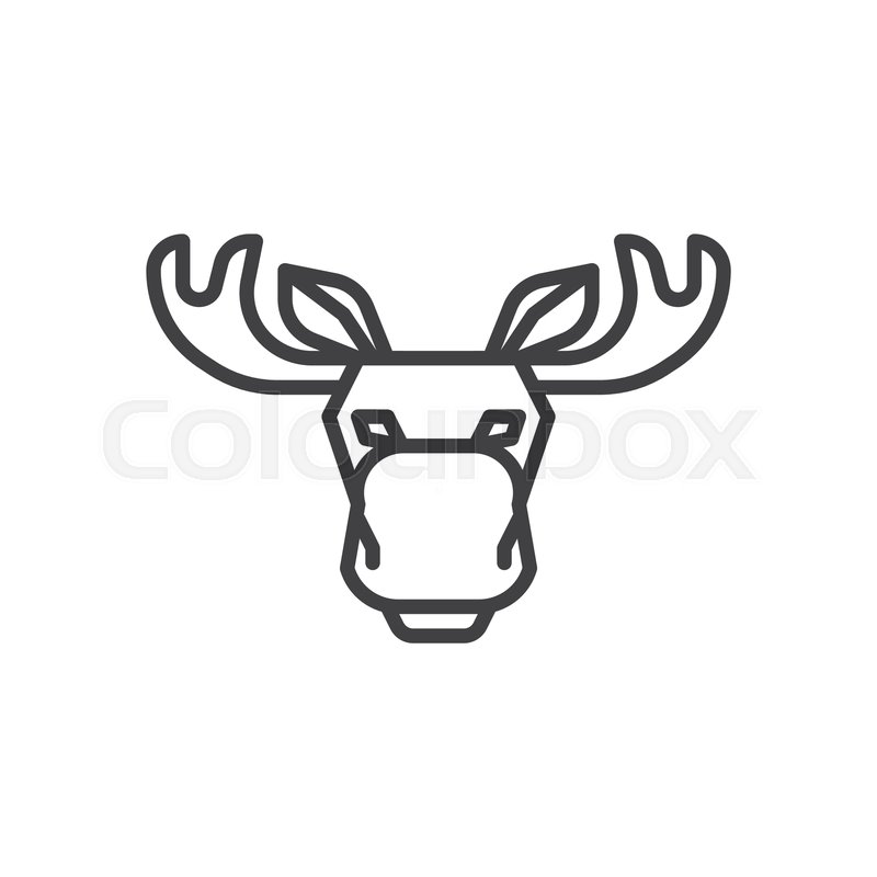 800x800 Elk Moose Head Line Icon Linear Style Stock Vector Colourbox