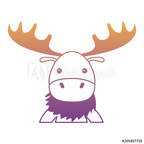 500x500 Cute Elk Icon Over White Background, Colorful Design Vector