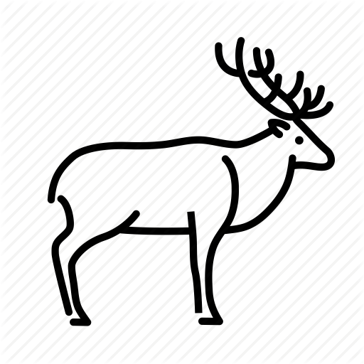 512x512 Animal, Deer, Elk, Mammal, Reindeer, Wild Icon