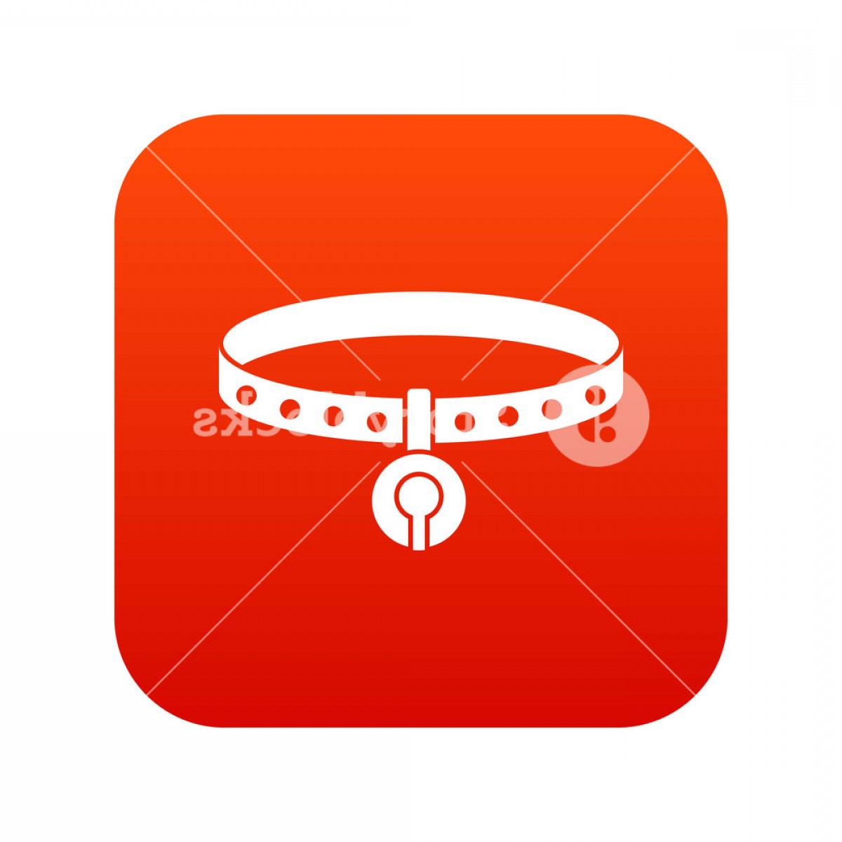 1200x1200 Cat Collar Icon Digital Red For Any Design Isolated On White