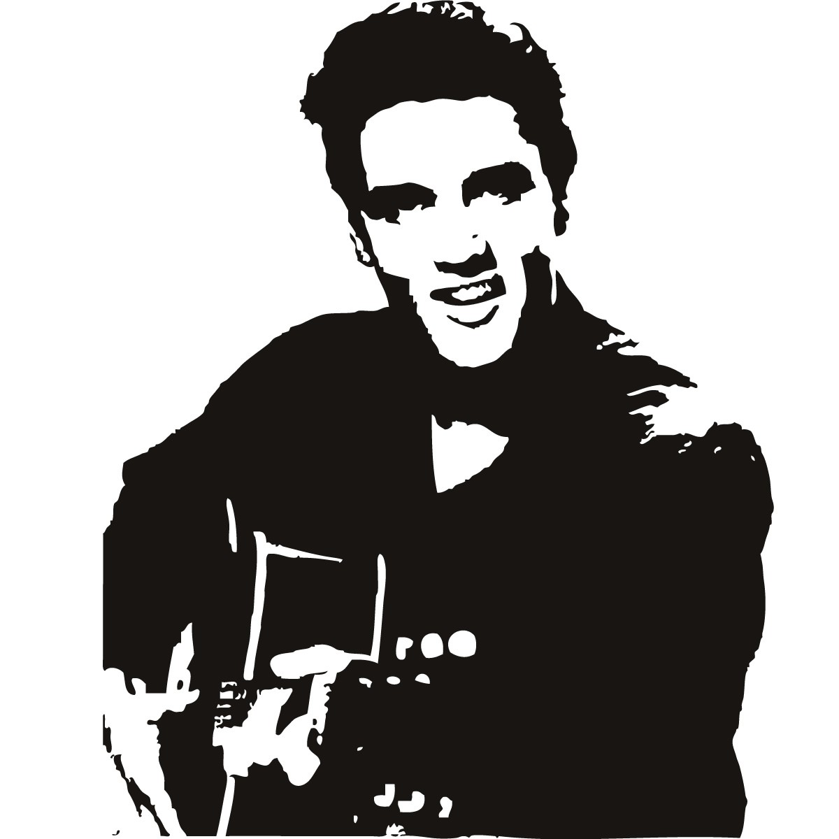 1200x1200 Elvis Presleyd Model Stickerca Black White