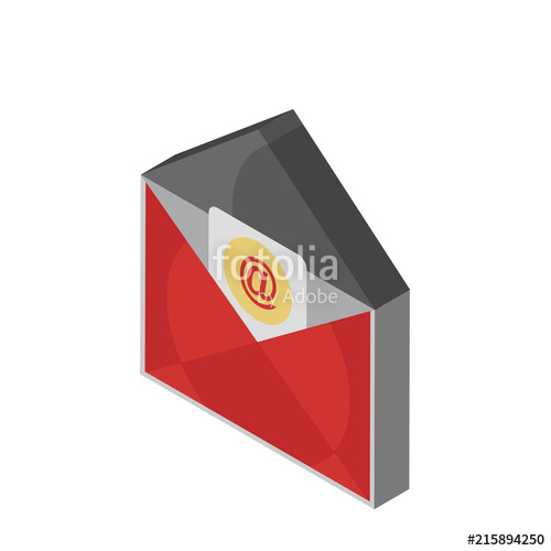 500x500 Email Isometric Right Top View Icon Stock Image And Royalty