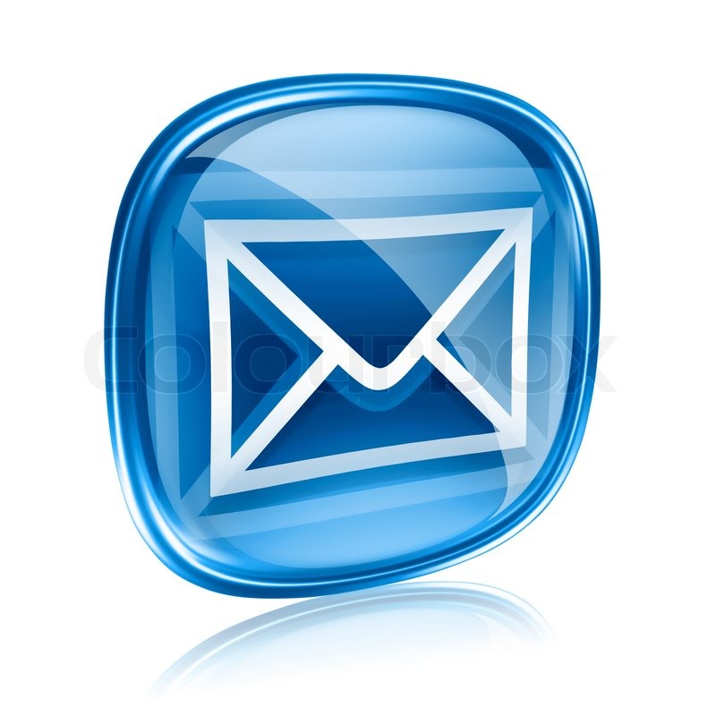 800x800 Envelope Icon Blue Glass, Isolated On Stock Image Colourbox
