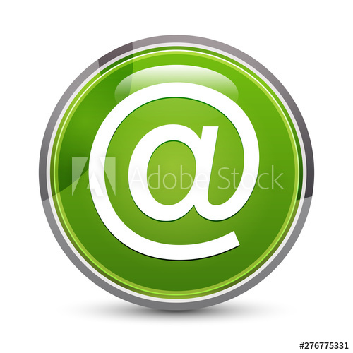 500x500 Email Address Icon Elegant Green Round Button Vector Illustration