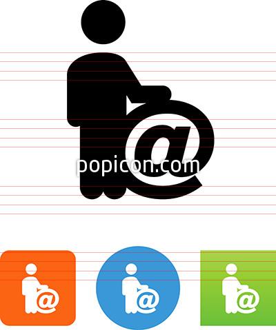 400x479 Person Standing With Email Address Icon