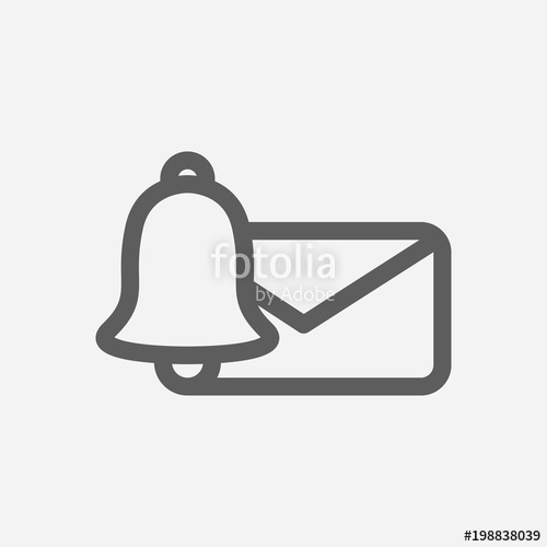 500x500 Email Alert Icon Line Symbol Isolated Vector Illustration Of Icon