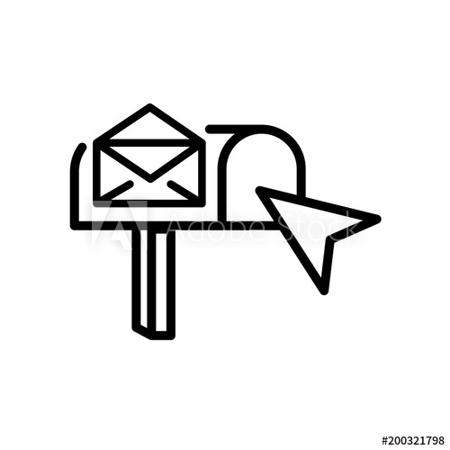 500x500 Email Box Icon Isolated On White Background