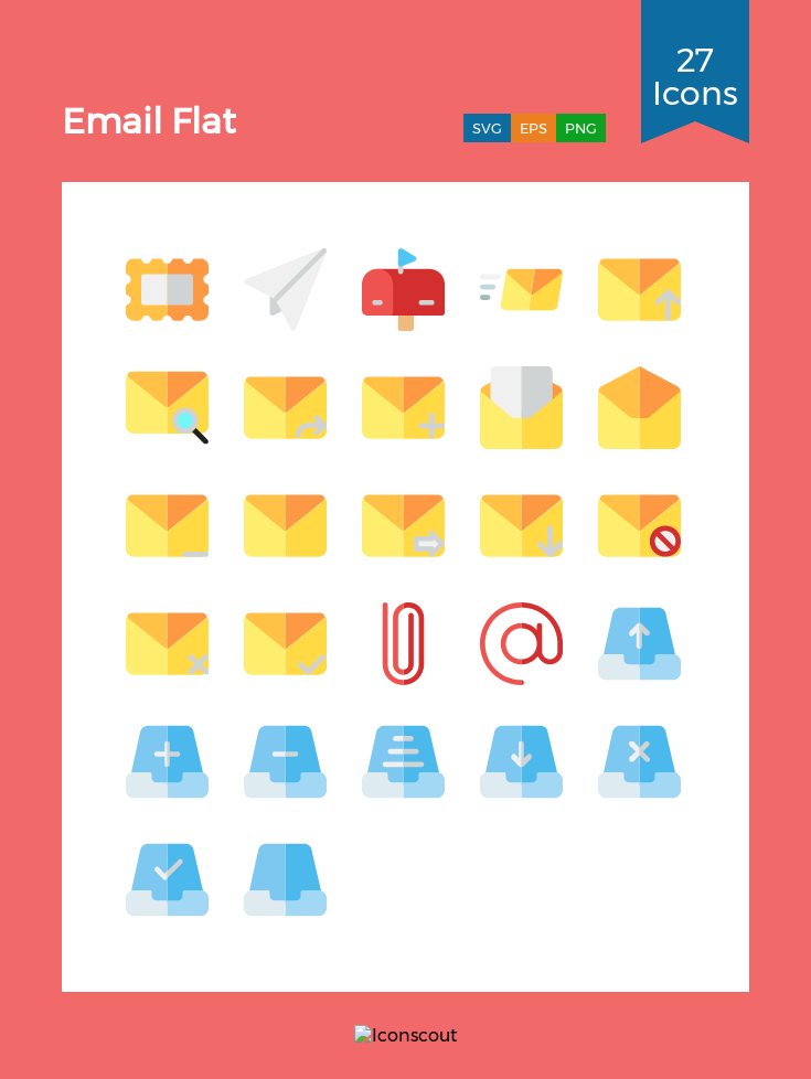 735x978 Email Flat Icon Pack