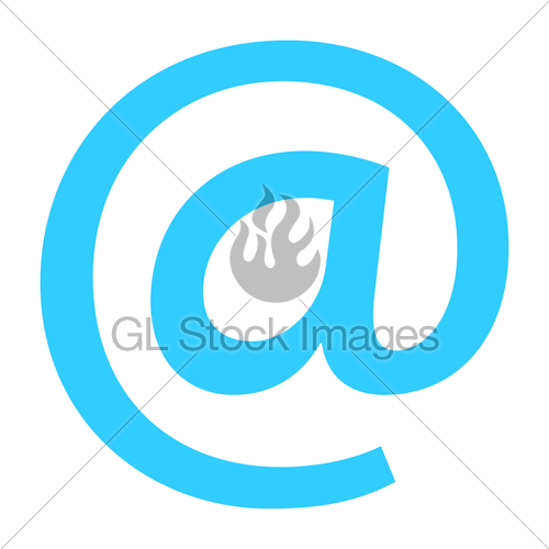 500x500 Flat Icon Email Sign E Mail Button At Pictogram Gl Stock Images