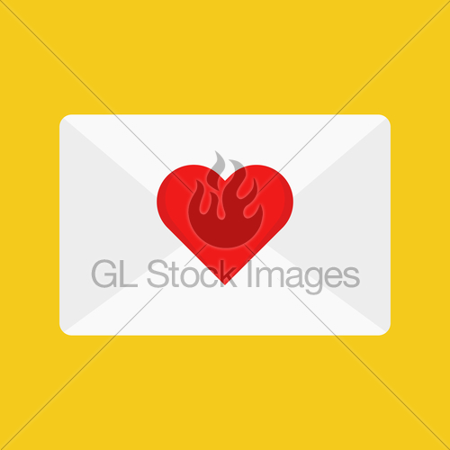 500x500 Flat Icon Love Email Gl Stock Images