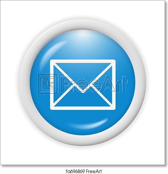 561x581 Free Art Print Of Email Icon Blue Email Icon Sign