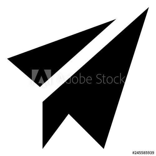 500x500 Paper Plane Send Email Vector Icon