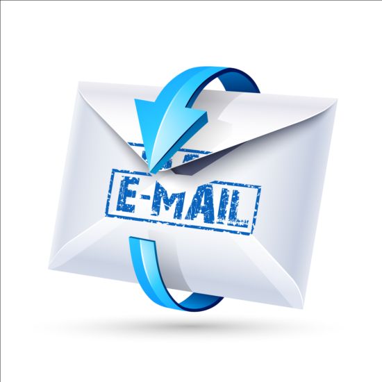 550x550 Email Icon With Blue Arrow Vector Free Download