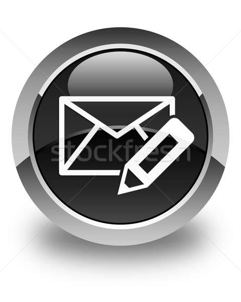 480x600 Edit Email Icon Glossy Black Round Button Stock Photo Faysal