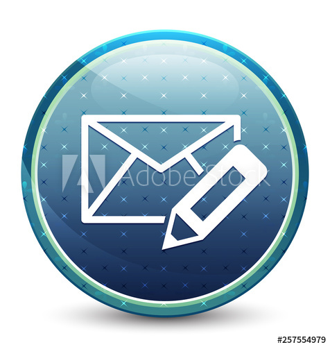 476x500 Edit Email Icon Shiny Sky Blue Round Button
