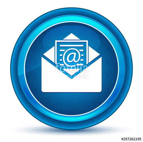 500x497 Newsletter Email Icon Eyeball Blue Round Button Stock Photo