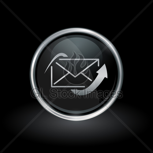 500x500 Send Email Icon Inside Round Silver And Black Emblem Gl Stock Images