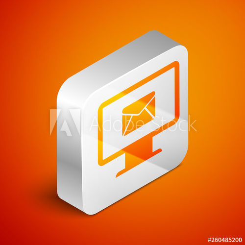 Isometric Computer Monitor And Envelope, New Message, Mail, Email 500x500 Isometric Computer Monitor And Envelope, New Message, Mail, Email