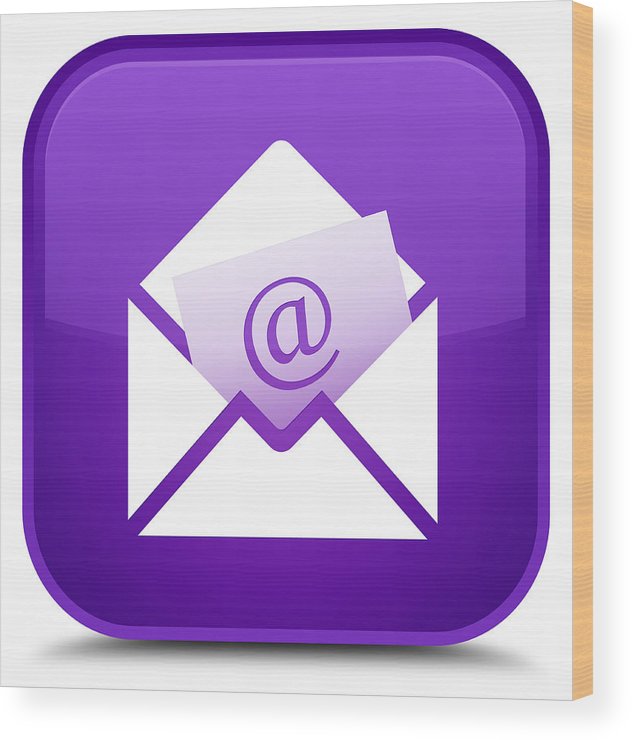 Newsletter Email Icon Special Purple Square Button Wood Print 632x740 Newsletter Email Icon Special Purple Square Button Wood Print