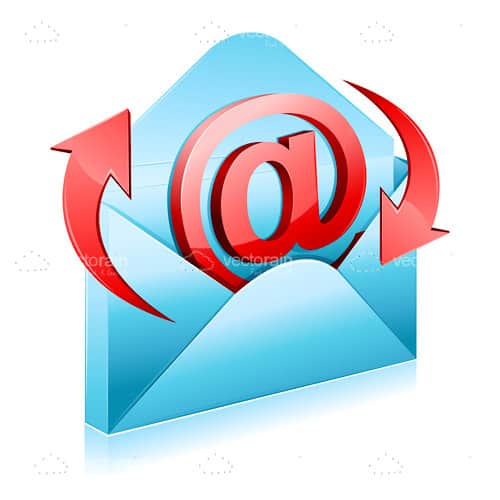 500x500 Red Email Icon With Blue Envelope